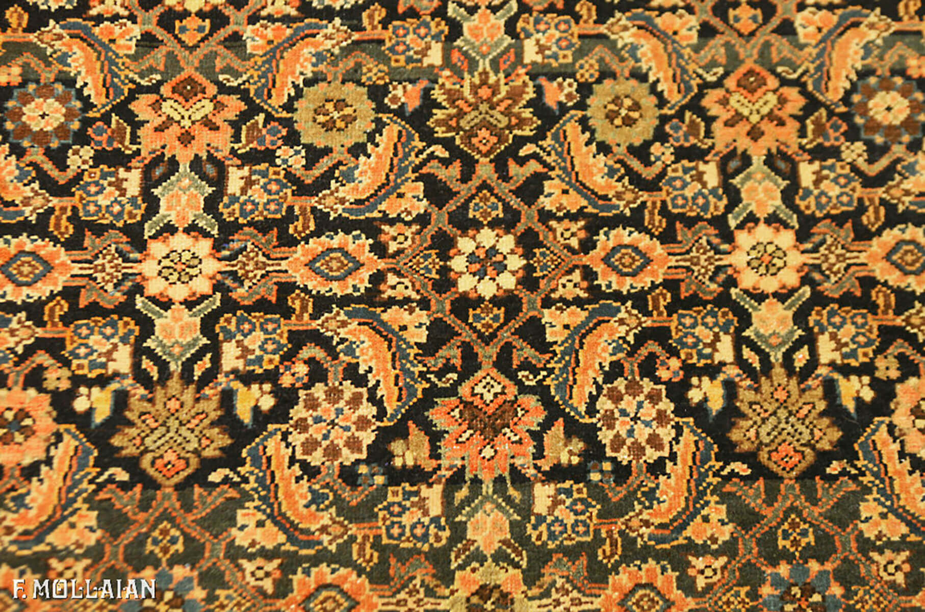 Tapis Couloir Persan Antique Saruk Farahan n°:93389304